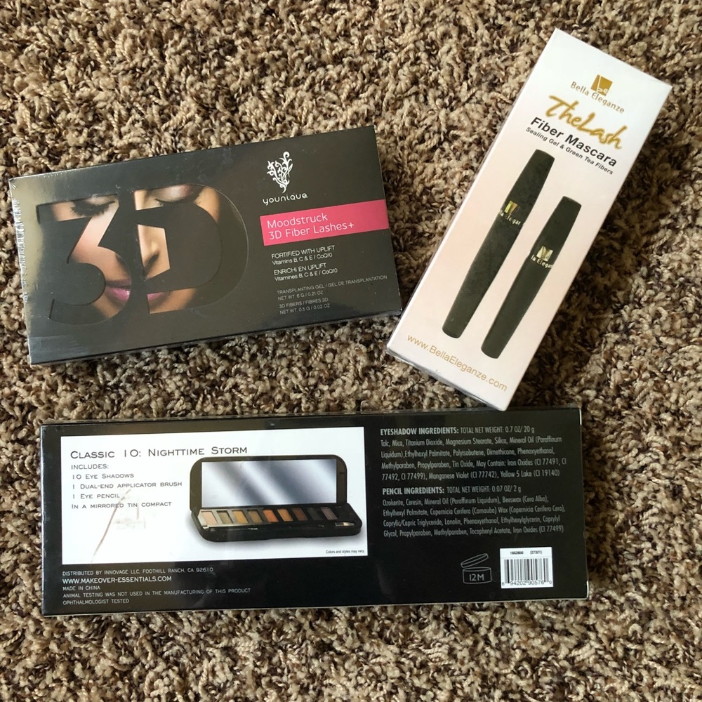 Fiber Mascara and Eye Shadow ALL ORG Packaging